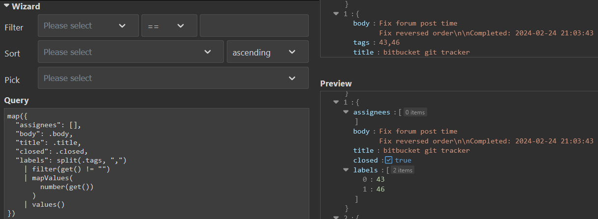 jsoneditoronline transform view
